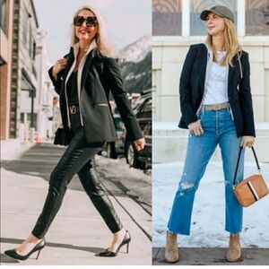 Veronica Beard Black Blazer with Zipper Detail